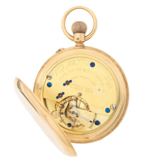 English 18 carat gold half hunting cased keyless lever Circa 1907