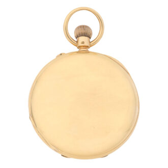English 18 carat gold half hunting cased keyless lever Circa 1907