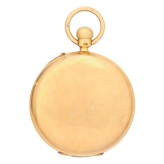 English 18K gold hunting cased keyless pocket watch Circa 1884 English 18K gold hunting cased keyless pocket watch Circa 1884