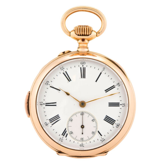 Swiss 18K rose gold open faced repeating watch Circa 1900