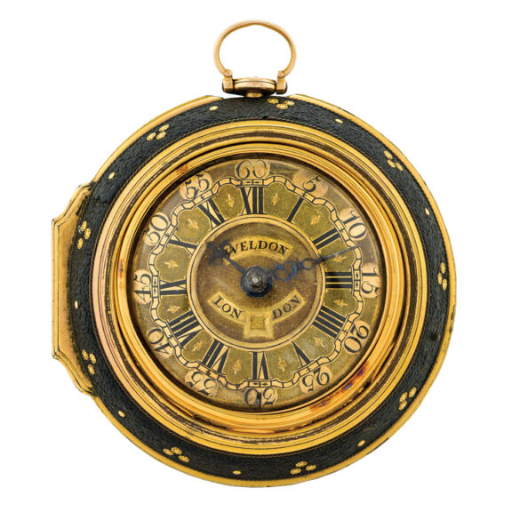English gold pair cased verge watch with date Circa 1754 English gold pair cased verge watch with date Circa 1754