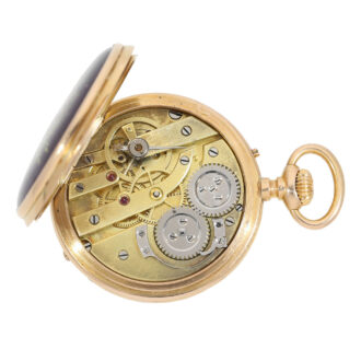 French 18k gold open faced watch with triple date Circa 1880