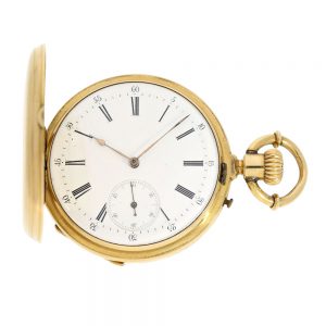 Swiss 18k gold hunting cased ankerchronometer Circa 1865