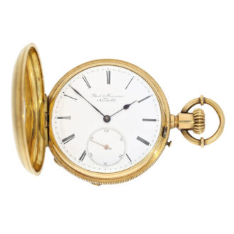 Swiss gold half hunting cased ankerchronometer Circa 1865 Swiss gold half hunting cased ankerchronometer Circa 1865
