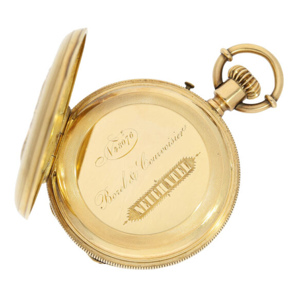 Swiss gold half hunting cased ankerchronometer Circa 1865 Swiss gold half hunting cased ankerchronometer Circa 1865