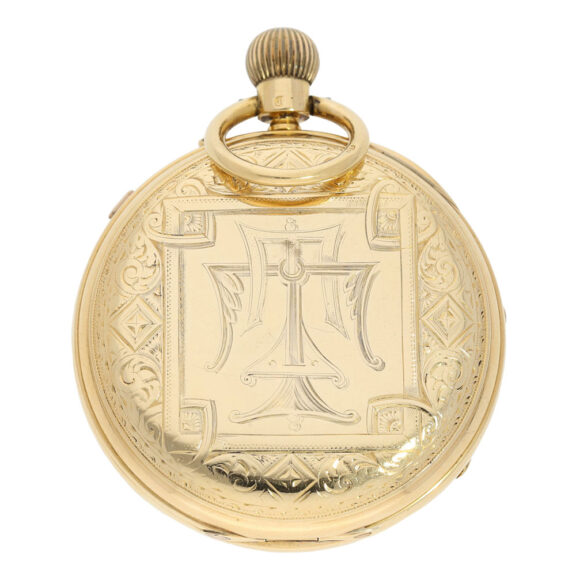 English deck watch with stoppable center seconds Circa 1880 English deck watch with stoppable center seconds Circa 1880