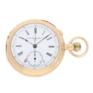 Swiss 14k gold 5 minute repeating chronograph Circa 1910