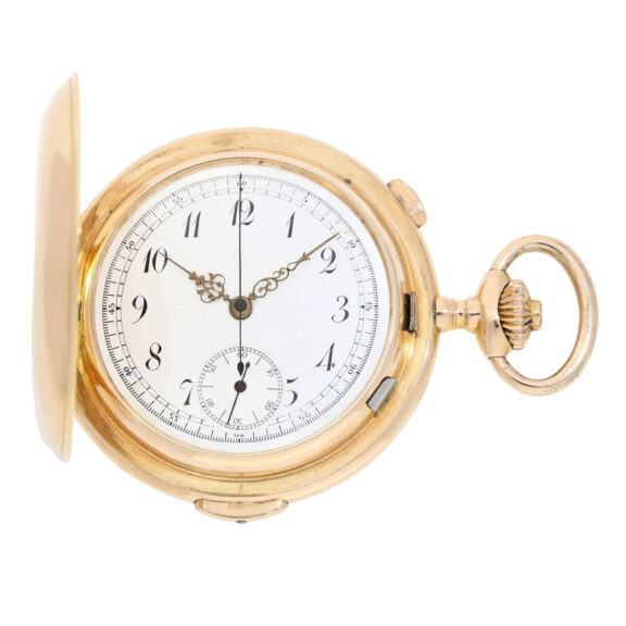 Swiss rose gold quarter repeating chronograph Circa 1900 Swiss rose gold quarter repeating chronograph Circa 1900