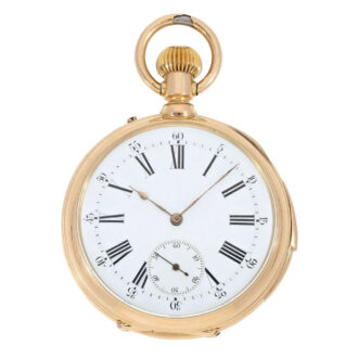 Swiss rose gold open faced quarter repeating lever Circa 1885