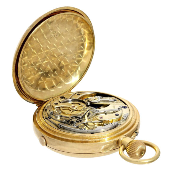 Swiss quarter repeating chronograph with register Circa 1890 Swiss quarter repeating chronograph with register Circa 1890