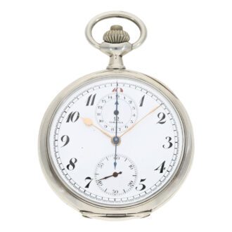 Swiss open faced chronograph with 15 min counter Circa 1915