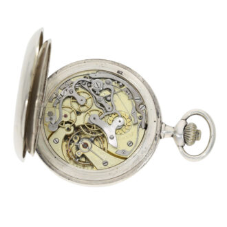 Swiss open faced chronograph with 15 min counter Circa 1915
