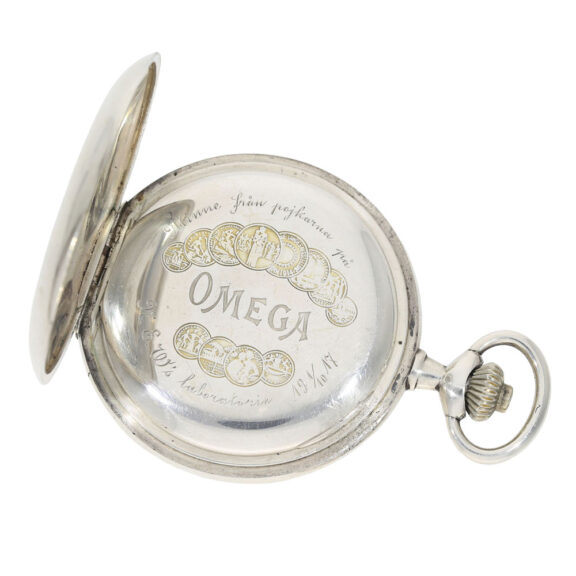 Swiss open faced chronograph with 15 min counter Circa 1915 Swiss open faced chronograph with 15 min counter Circa 1915