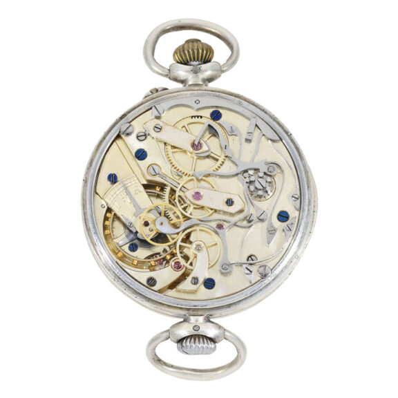 Early Russian silver former wristwatch chronograph Circa 1910 Early Russian silver former wristwatch chronograph Circa 1910
