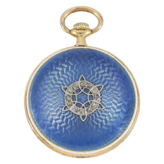 Swiss gold decorated open faced pendant watch Circa 1900