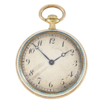 Swiss gold decorated open faced pendant watch Circa 1900