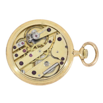 Swiss gold decorated open faced pendant watch Circa 1900
