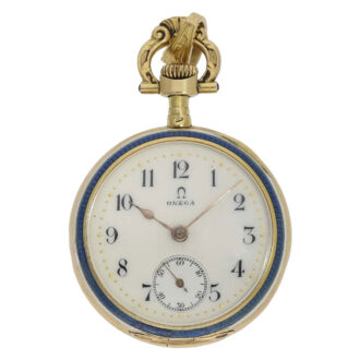 Swiss gold decorated Art Nouveau pendant watch Circa 1900