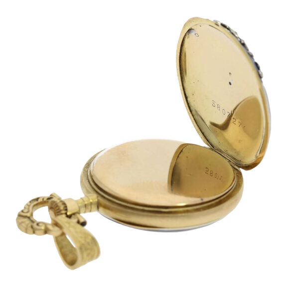 Swiss gold decorated Art Nouveau pendant watch Circa 1900 Swiss gold decorated Art Nouveau pendant watch Circa 1900