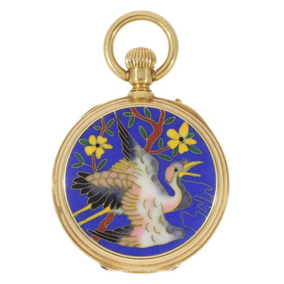Unique French gold and cloisonné enamel watch Circa 1870 Unique French gold and cloisonné enamel watch Circa 1870