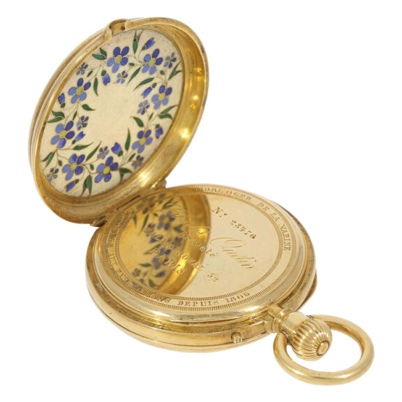 Unique French gold and cloisonné enamel watch Circa 1870 Unique French gold and cloisonné enamel watch Circa 1870