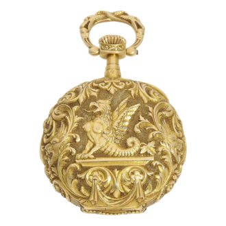 Swiss gold in Renaissance style decorated lever Circa 1900