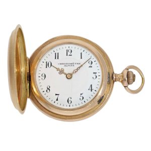 Swiss rose gold hunting cased lever lady's watch Circa 1900