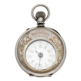 Rare Swiss silver glazed 'mysterieus' pocket watch Circa 1889