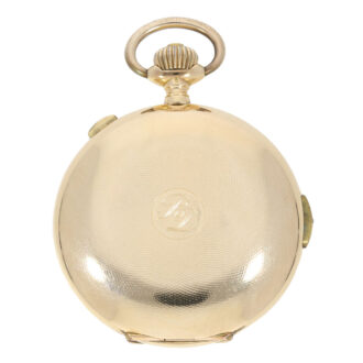 Swiss gold hunting cased repeating chronograph Circa 1900 Swiss gold hunting cased repeating chronograph Circa 1900