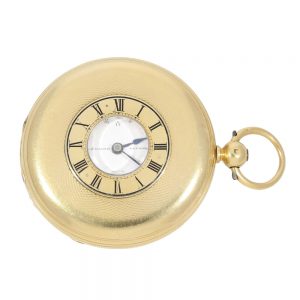 English half hunter with power reserve indication Circa 1857