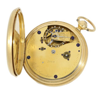 English half hunter with power reserve indication Circa 1857 English half hunter with power reserve indication Circa 1857