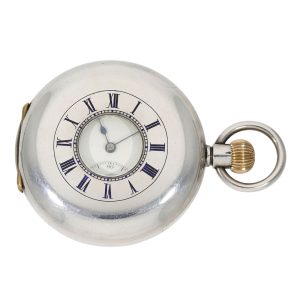 Swiss silver half hunting cased pocket chronometer Circa 1890