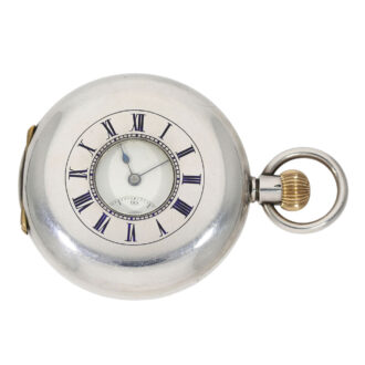 Swiss silver half hunting cased pocket chronometer Circa 1890