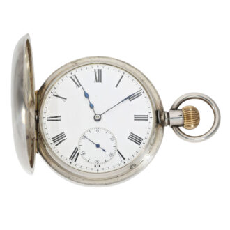 Swiss silver half hunting cased pocket chronometer Circa 1890
