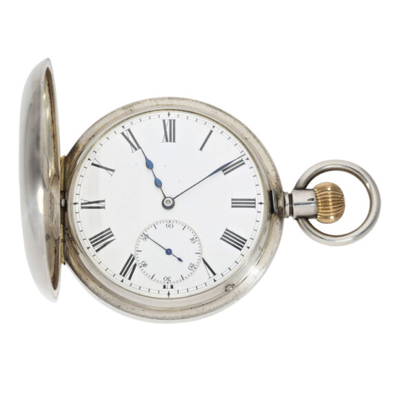 Swiss silver half hunting cased pocket chronometer Circa 1890 Swiss silver half hunting cased pocket chronometer Circa 1890