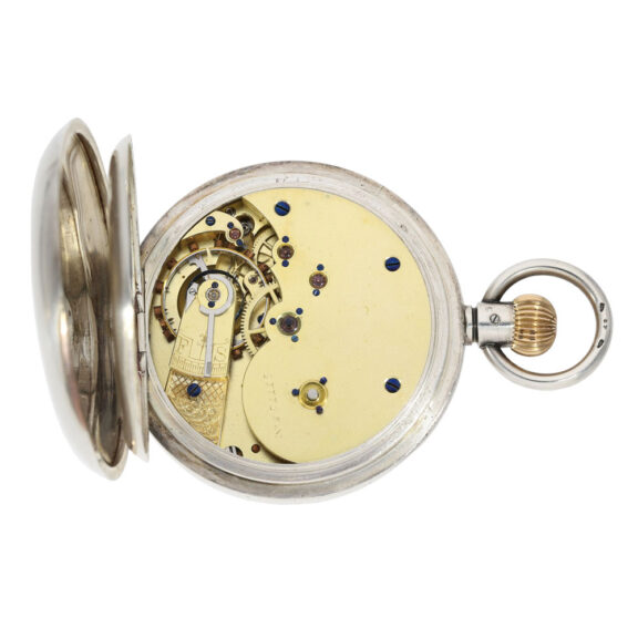 Swiss silver half hunting cased pocket chronometer Circa 1890 Swiss silver half hunting cased pocket chronometer Circa 1890