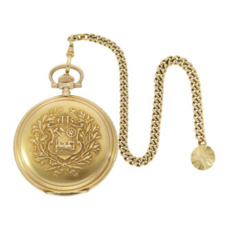 Probably unique gold hunting cased lever watch Circa 1919