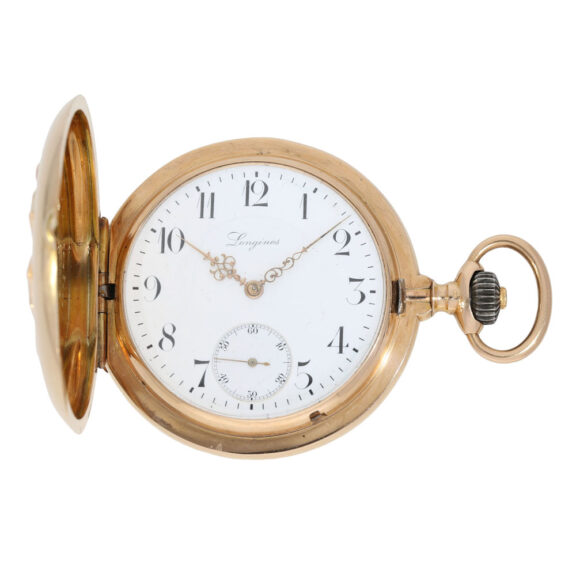 Swiss 14k rose gold hunting cased pocket watch Circa 1910