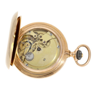 Swiss 14k rose gold hunting cased pocket watch Circa 1910