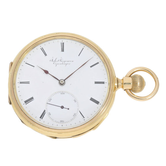 Swiss rose gold half hunting cased quarter repeater Circa 1900 Swiss rose gold half hunting cased quarter repeater Circa 1900