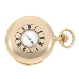 Swiss rose gold half hunting cased quarter repeater Circa 1900
