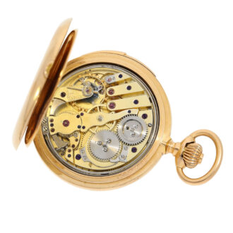 Swiss rose gold half hunting cased quarter repeater Circa 1900