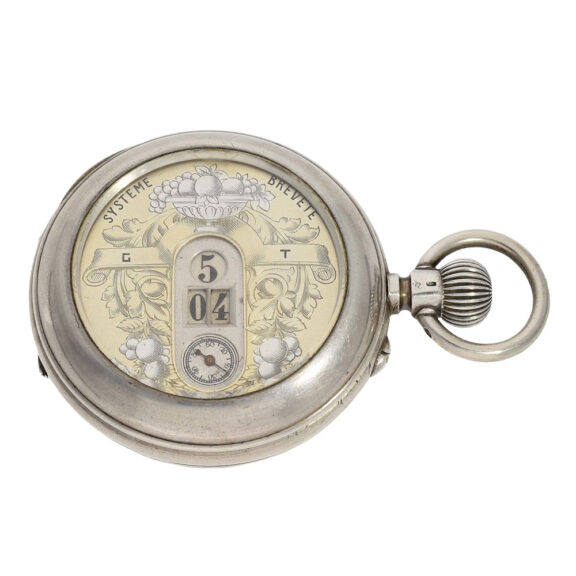 Swiss digital watch with jumping hour and minute Circa 1900