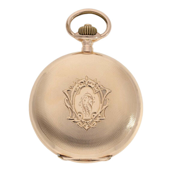 German 14k rose gold hunting cased lever watch Circa 1900 German 14k rose gold hunting cased lever watch Circa 1900