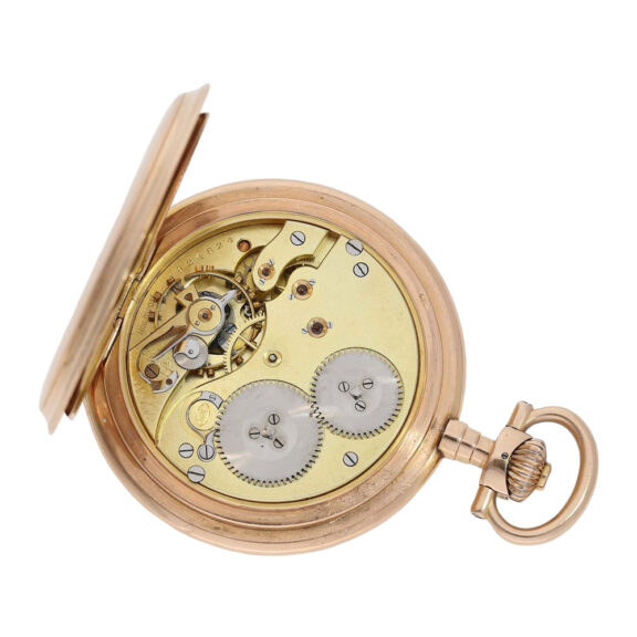Swiss 14 carat rose gold hunting cased lever watch Circa 1905 Swiss 14 carat rose gold hunting cased lever watch Circa 1905