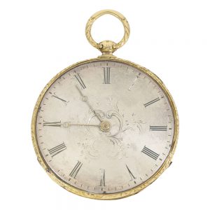 Extremely thin Swiss gold cylinder pocket watch Circa 1850