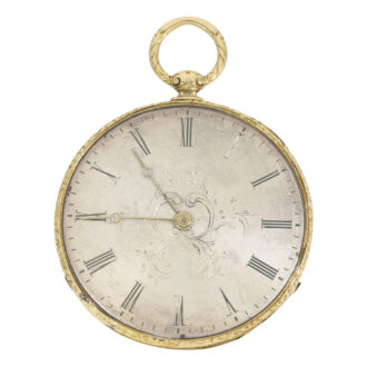Extremely thin Swiss gold cylinder pocket watch Circa 1850