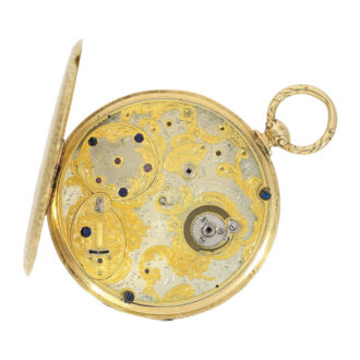 Extremely thin Swiss gold cylinder pocket watch Circa 1850