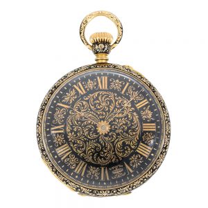 Exceptional Swiss gold and enamel decorated lever Circa 1860