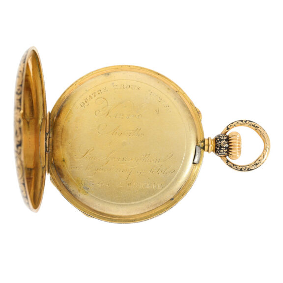Exceptional Swiss gold and enamel decorated lever Circa 1860 Exceptional Swiss gold and enamel decorated lever Circa 1860